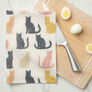 Cat Silhouettes Kitchen Towel