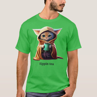Cat Sippin Tea T-Shirt