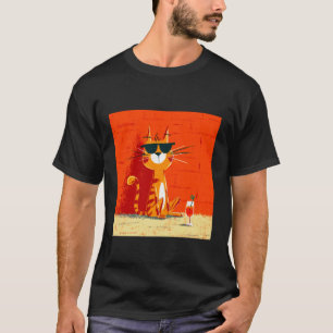 cat Sipping Orange Drink in a Cool Manner T-Shirt