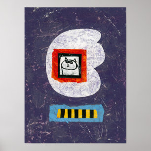 Cat Sits For Yearbook Photo Poster Wall Art