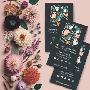 Cat Sitter Cute Colourful Kittens Cats Veterinary Business Card