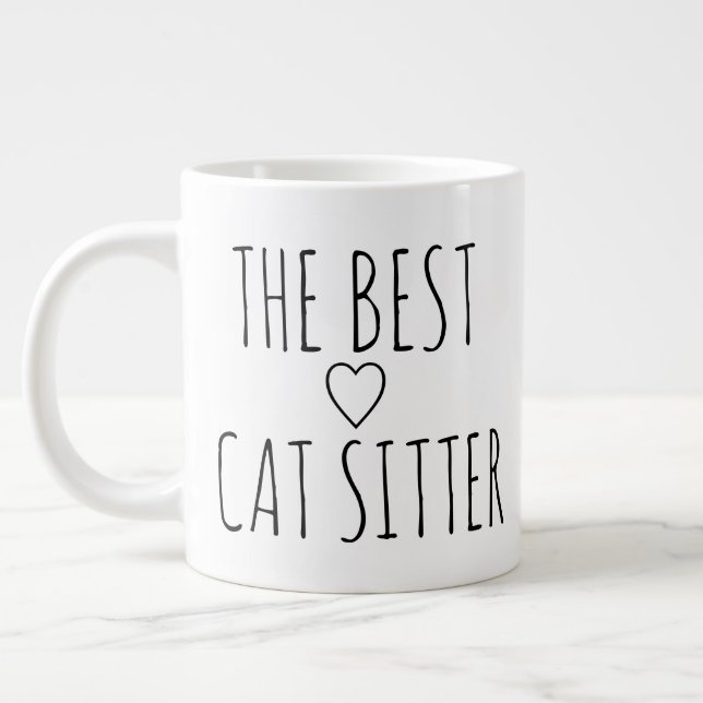 CAT SITTER LARGE COFFEE MUG (Left)