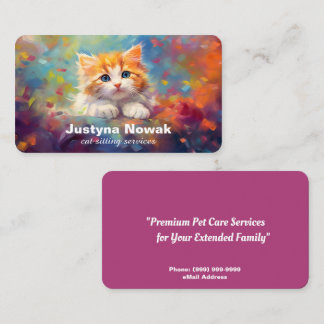 Cat Sitting Services Business Card