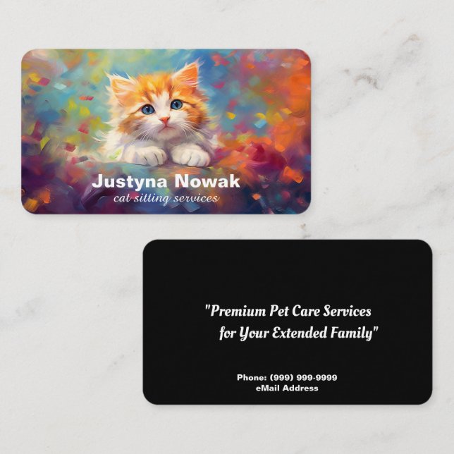Cat Sitting Services Business Card (Front/Back)