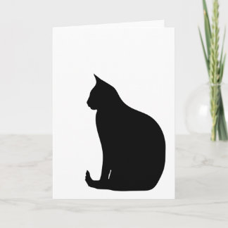 Cat Sitting Silhouette Card