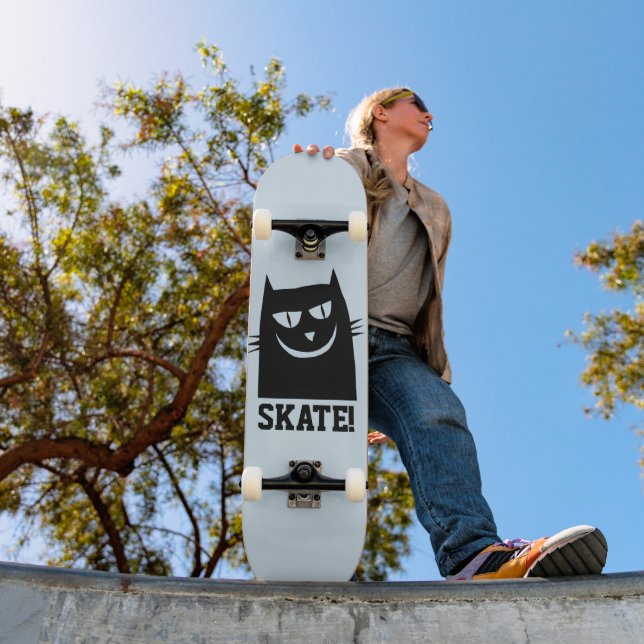 CAT SKATEBOARDS, BLACK CAT FUNNY SKATEBOARD (Outdoor 1)