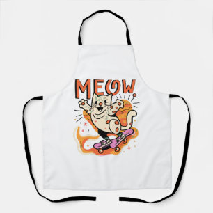 Cat Skating Meow Apron