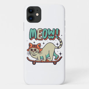 Cat Skating Meow Case-Mate iPhone Case