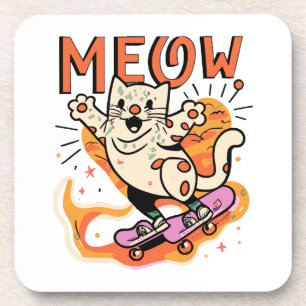 Cat Skating Meow Coaster
