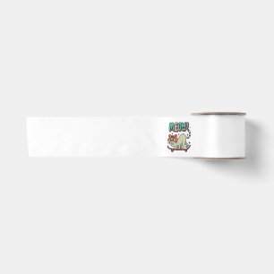 Cat Skating Meow Satin Ribbon