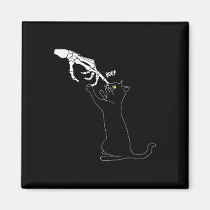 Cat Skeleton Hand Boop Cat Nose Funny Halloween Ou Magnet