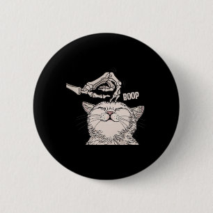 Cat Skeleton Hand Boop Halloween Pet Women Girls K 6 Cm Round Badge
