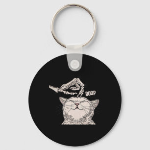Cat Skeleton Hand Boop Halloween Pet Women Girls K Key Ring