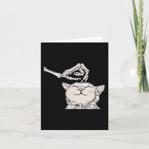 Cat Skeleton Hand Lazy Halloween Costume Cool Bone Card