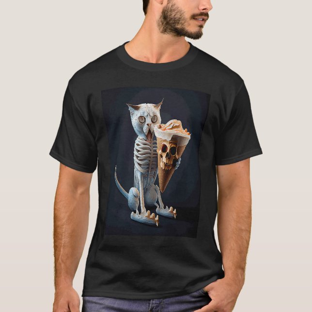 Cat Skeleton Ice Cream  1 T-Shirt (Front)