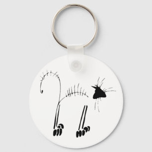 Cat Skeleton Key Ring