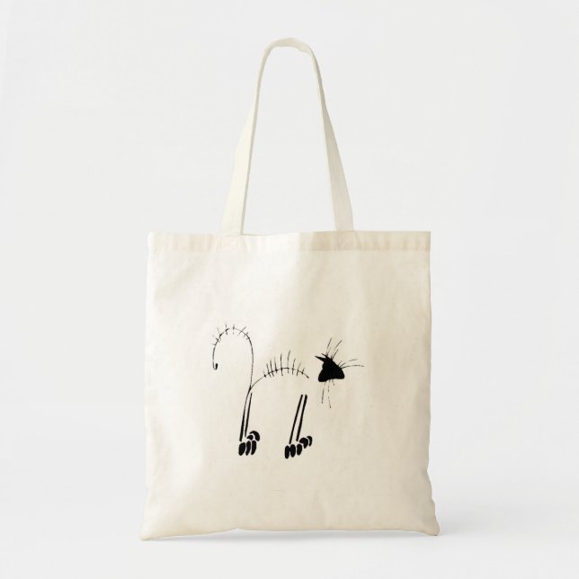 Cat Skeleton Tote Bag (Front)