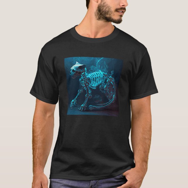 Cat Skeleton Underwater T-Shirt (Front)