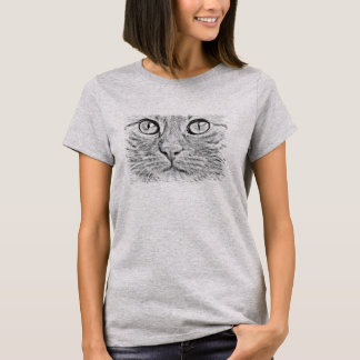 Cat Sketch Drawing Hand Drawn Cute T-Shirt