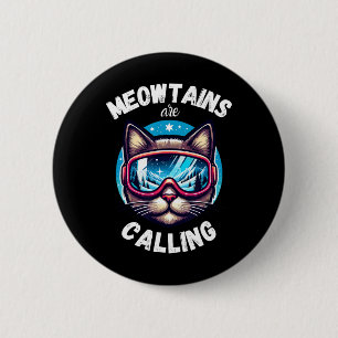 Cat Ski Goggles Skiing Snowboarding Winter Ski Res 6 Cm Round Badge