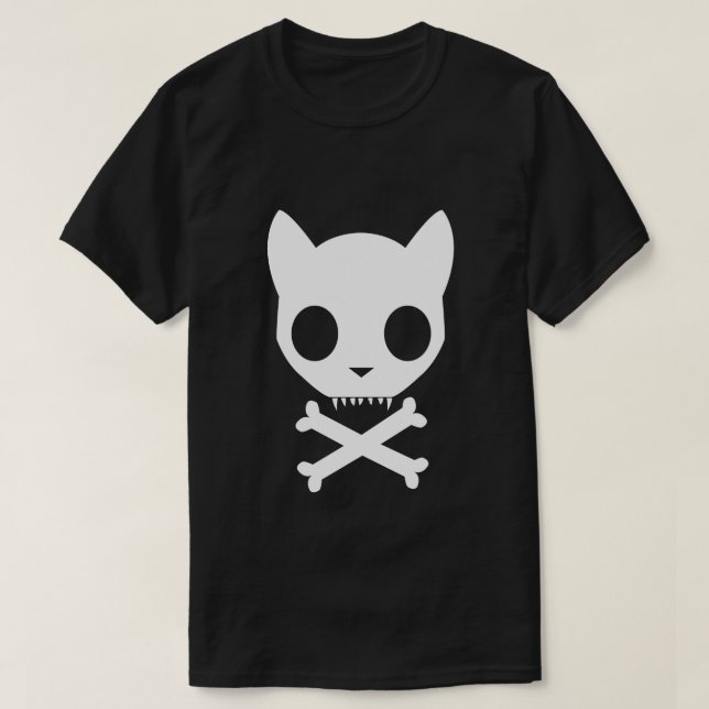 Cat Skull and Crossbones T-Shirt (Design Front)