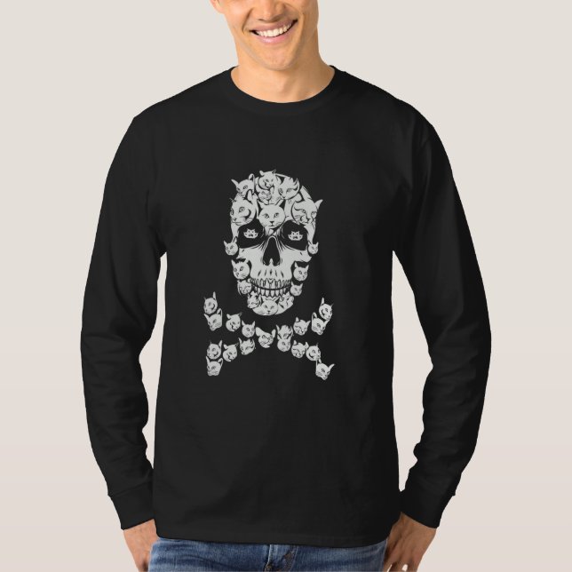 Cat Skull Cat Skeleton Cat   Kitten  Cat T-Shirt (Front)