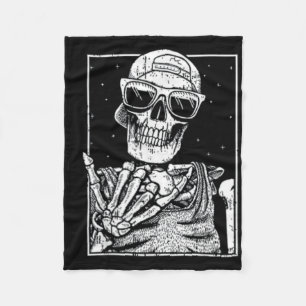 Cat Skull Head Skeleton For Cat Moms  Fleece Blanket