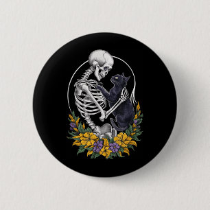 Cat Skull Kitten Cute Skeleton Halloween Men Women 6 Cm Round Badge