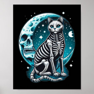 Cat Skull - Kitty Skeleton Halloween Costume Idea  Poster
