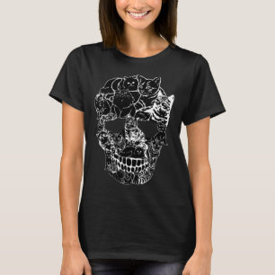 Cat Skull Kitty Skeleton Halloween Costume Skull T-Shirt