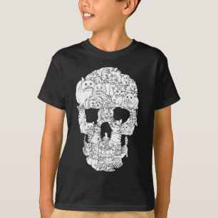 Cat Skull Kitty Skeleton Halloween Costume Tarot T-Shirt