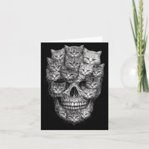 Cat Skull Made of Cats Gothic Kitty Skeleton Dark Card