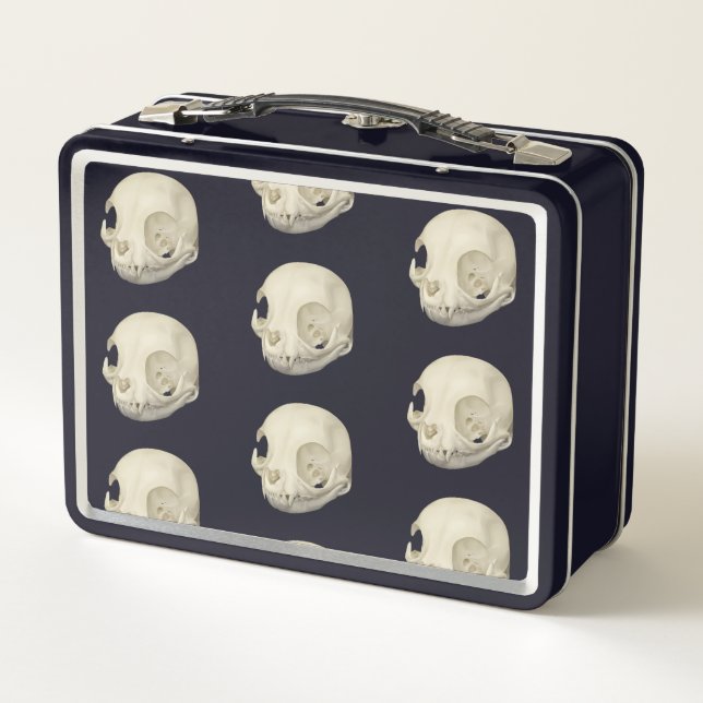 Cat Skull Metal Lunch Box (Back)