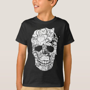 Cat Skull Shirt - Kitty Skeleton Halloween Costume