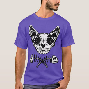 Cat Skull Skeleton Halloween Costume Skull Cat T-s T-Shirt