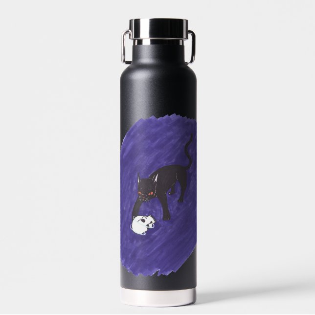 Cat & Skull Water Bottle (Front)