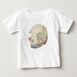 Cat Skull With Flora Baby T-Shirt