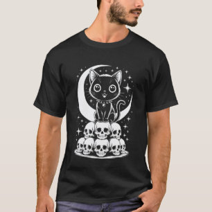 Cat Skulls Creepy Cute Kitty Goth Black Alt Altern T-Shirt