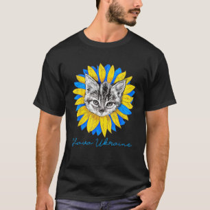 Cat Slava Ukraini Sunflower Ukraine Support Ukrain T-Shirt