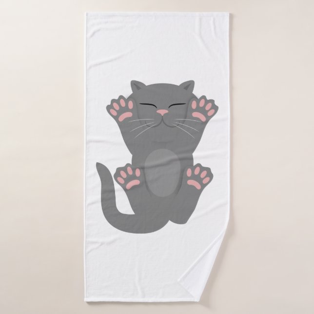 Cat Sleeping Bath Towel (Bath Towel)