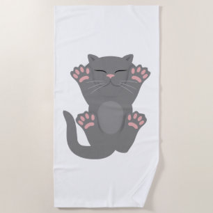 Cat Sleeping Beach Towel