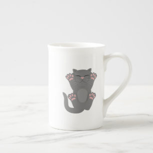 Cat Sleeping Bone China Mug