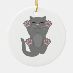Cat Sleeping Ceramic Tree Decoration