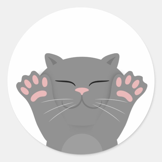 Cat Sleeping Classic Round Sticker (Front)