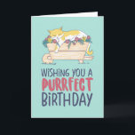Cat Sleeping Funny Cat Lover Purrfect Birthday Card<br><div class="desc">Wishing you a purrfect birthday. Funny,  humourous and sometimes sarcastic birthday cards for your family and friends. Get this fun card for your special someone. Visit our store for more cool birthday cards.</div>