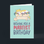 Cat Sleeping Funny Cat Lover Purrfect Birthday Card<br><div class="desc">Wishing you a purrfect birthday. Funny,  humourous and sometimes sarcastic birthday cards for your family and friends. Get this fun card for your special someone. Visit our store for more cool birthday cards.</div>