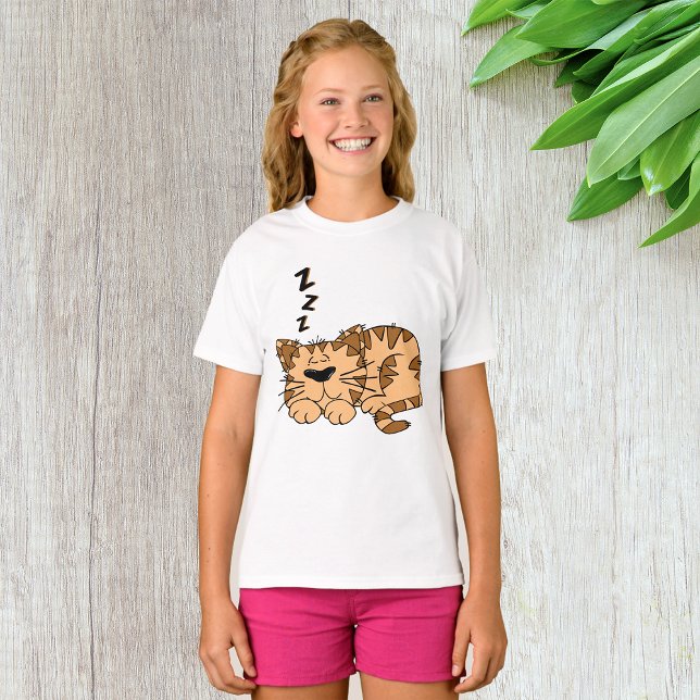 Cat Sleeping Girls T-Shirt (Creator Uploaded)