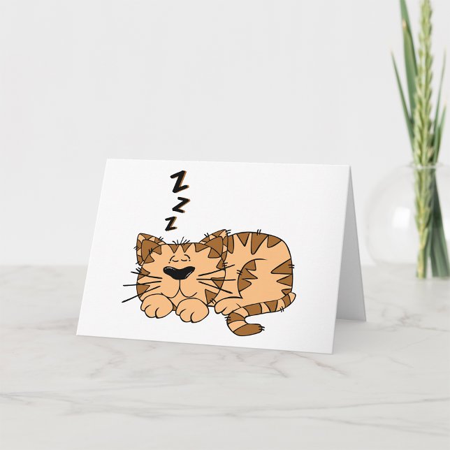 Cat Sleeping Greeting Cards (Creator Uploaded)