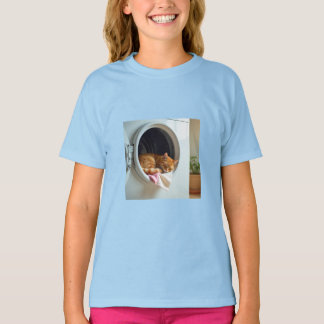 Cat sleeping in washing machine t-shirt