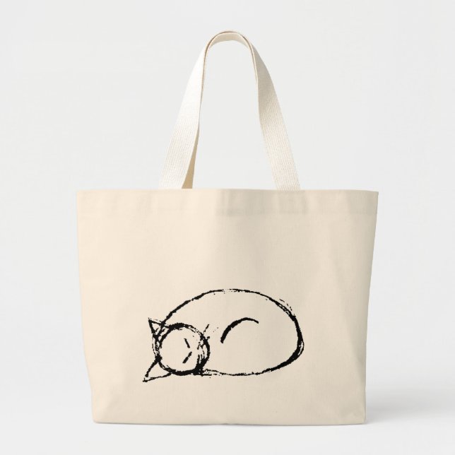 cat sleeping large tote bag (Front)